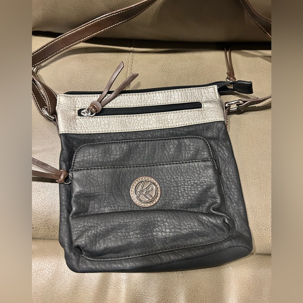 KR Crossbody Purse Bag Black/Silver